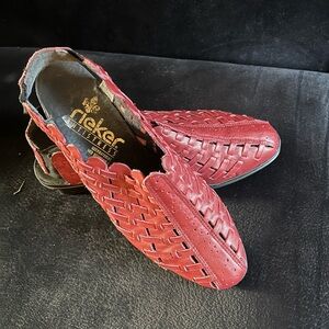 Rieker Red Woven Slingback Loafers Women’s EU 40 US 9